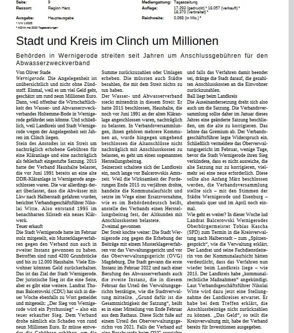 Goslarsche Zeitung vom 13.05.2023