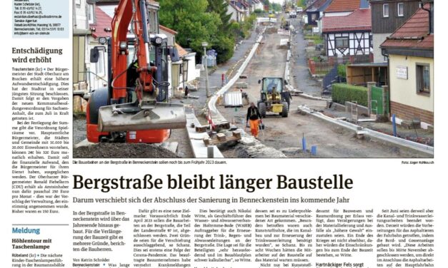 Bergstraße bleibt länger Baustelle